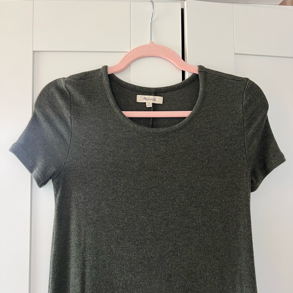 Madewell Ribbed Knit Swingy Tee Dress
